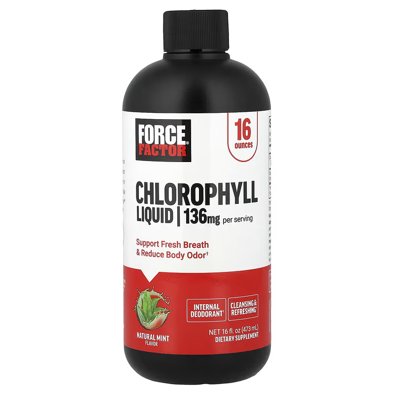Force Factor Chlorophyll Copper Liquid Internal Deodorant Natural Mint 16 fl oz 473 ml