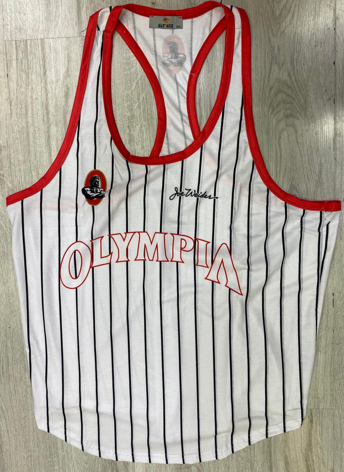 Olympia Baskili Beyaz Cizgili Beast Mode Atlet - Galeri