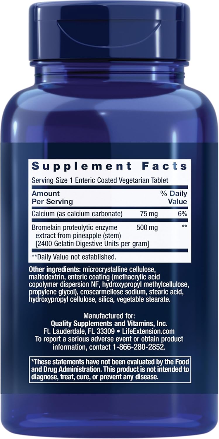 Life Extension Bromelain Pineapple Extract Digestive Enzymes Joint Health Comfort 500 Mg 60 Caps - Galeri