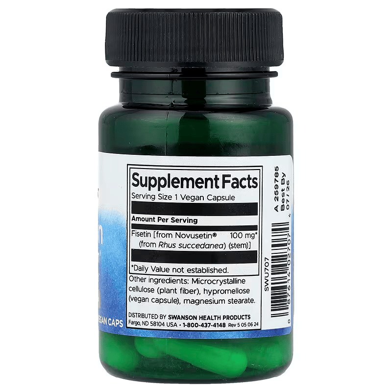 Swanson, Fisetin Novusetin Brain & Cognitive 100 mg 30 Vegan Caps - Galeri
