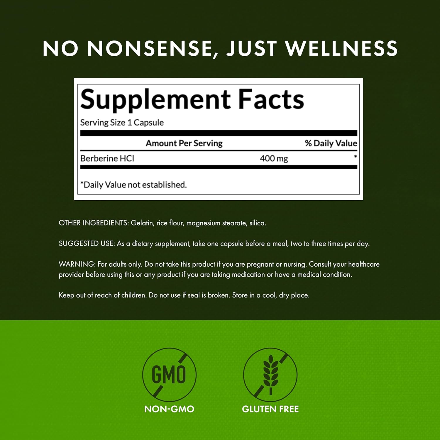 Swanson Berberine - Standardized 97% Berberine HCl Blood sugar - 400mg Each - 60 Caps - Galeri