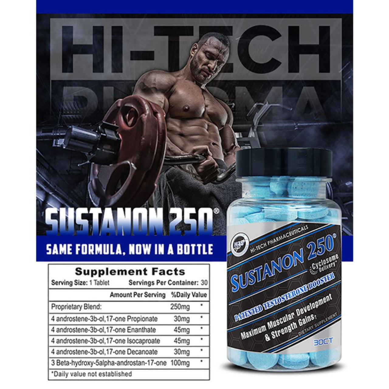 Hitech Sustanon Testosterone Booster 250 30 Tablet - Galeri
