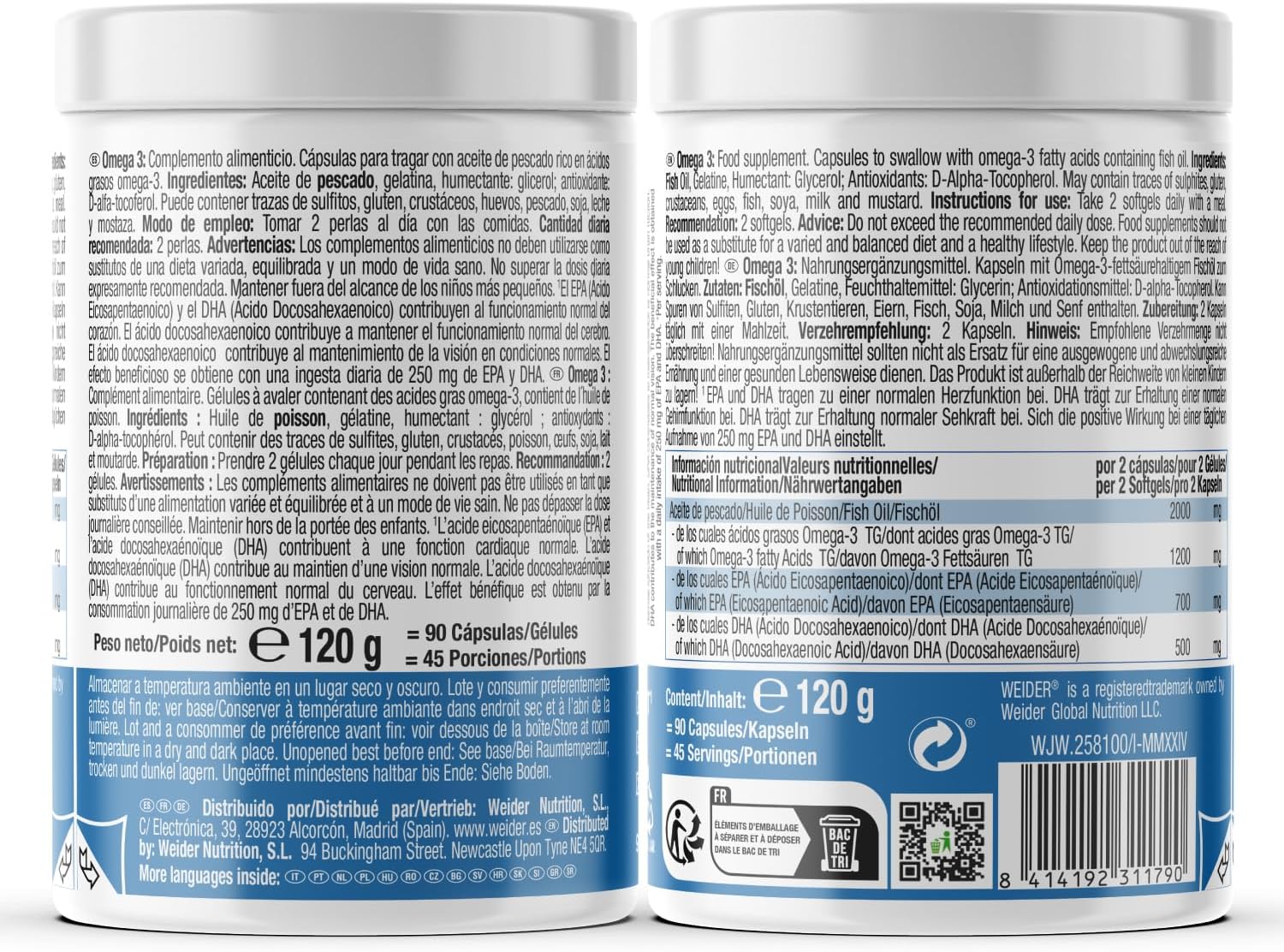 Weider Omega Fish oil Balık yağı 3 2000 mg 90 Softgels - Galeri