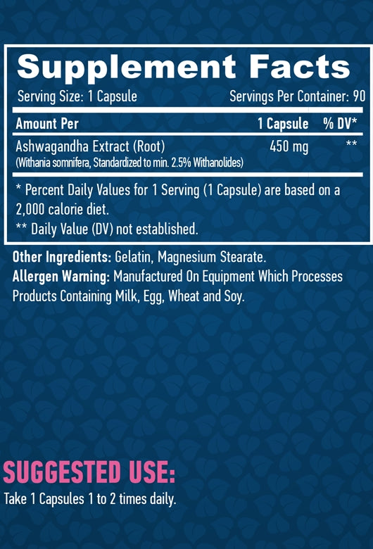 HAYA LABS Ashwagandha 450 mg / 90 Caps - Galeri