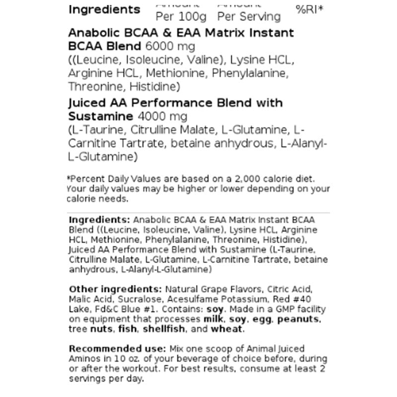 Universal Animal Juiced Amino Orange Juiced 377 gr - Galeri
