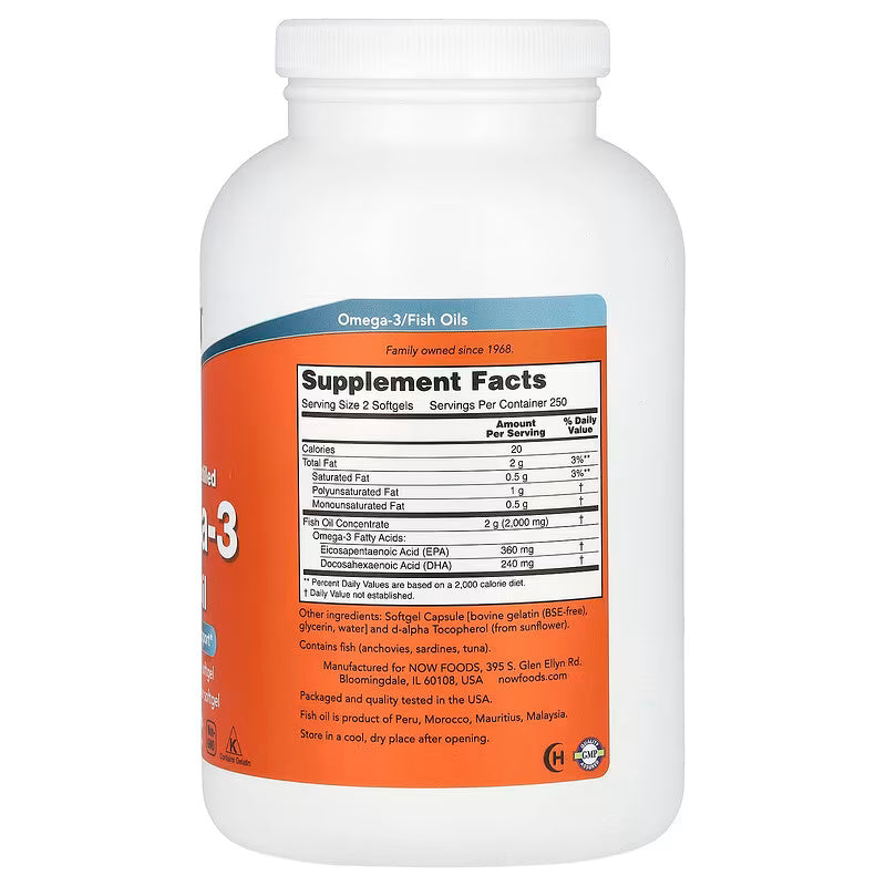 Now Foods Omega 3 500 Softgels - Galeri