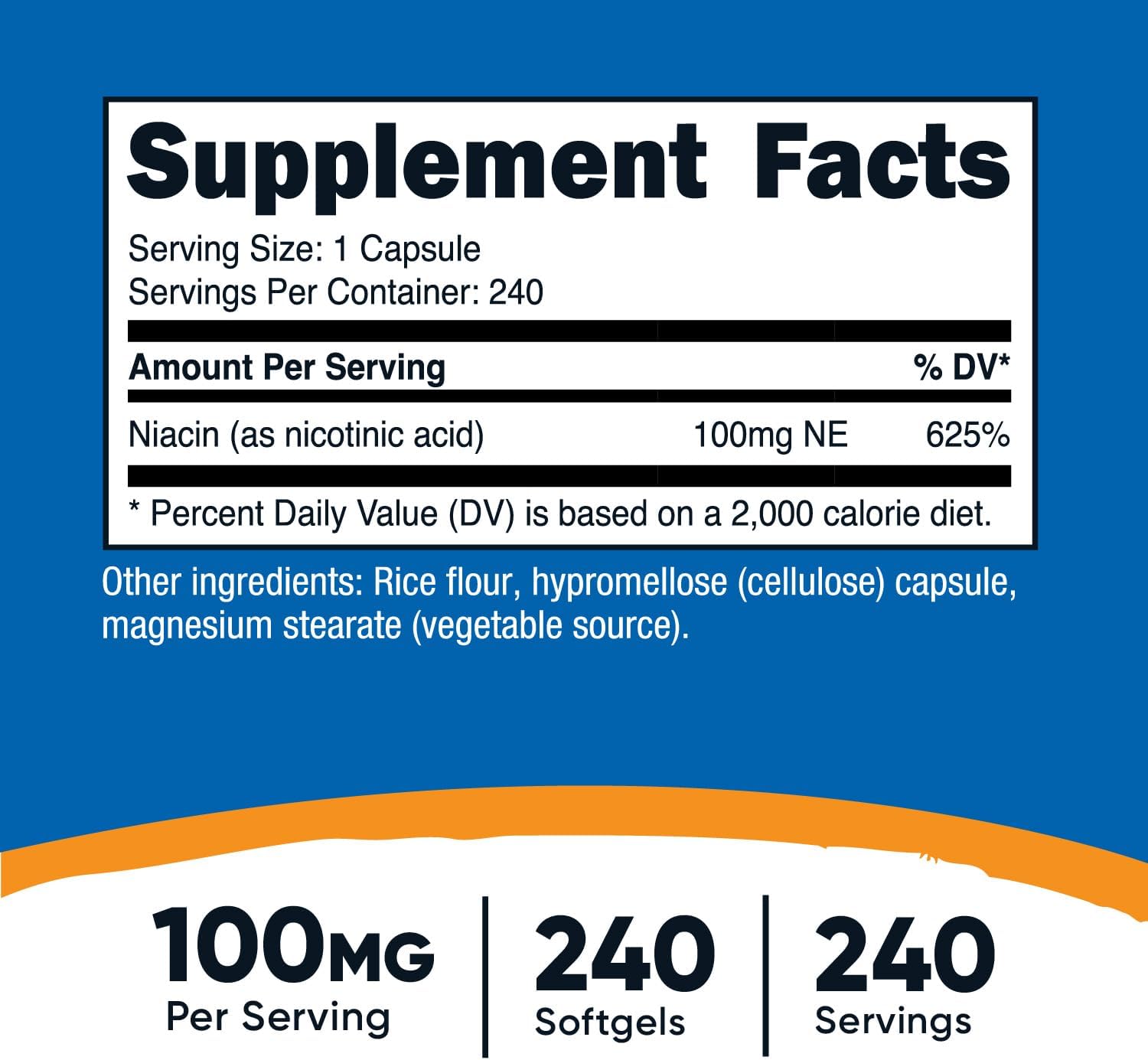 Nutricost Niacin Vitamin B3 100mg 240 Caps with Flushing - Galeri