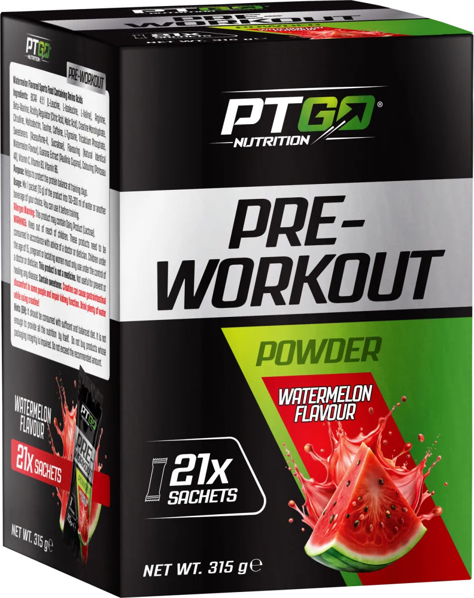 PTGO Nutrition Pre-Workout 21 Şase x 15 Gr. Karpuz Aromalı