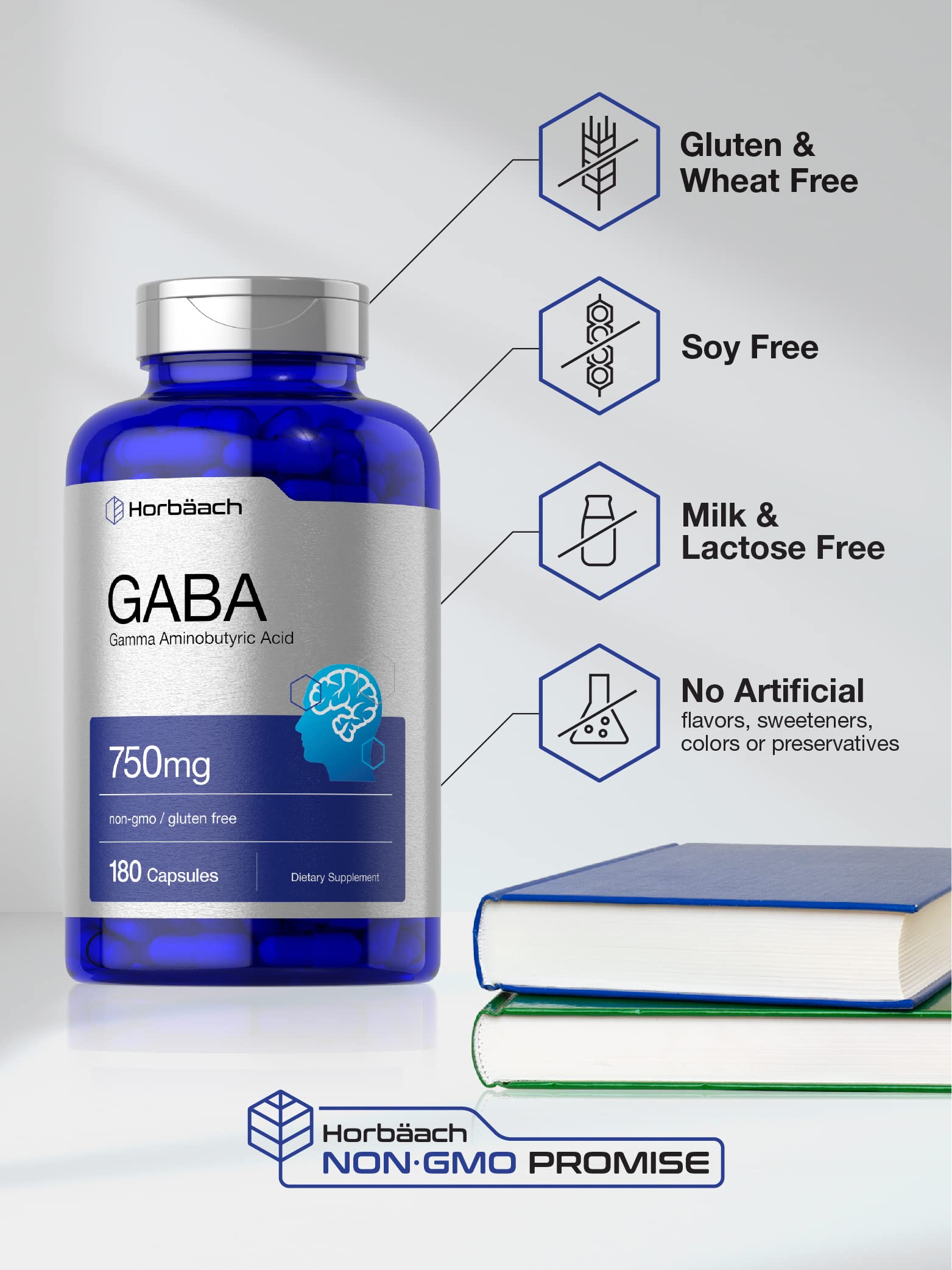 Horbäach GABA 750mg | 180 Capsules - Galeri