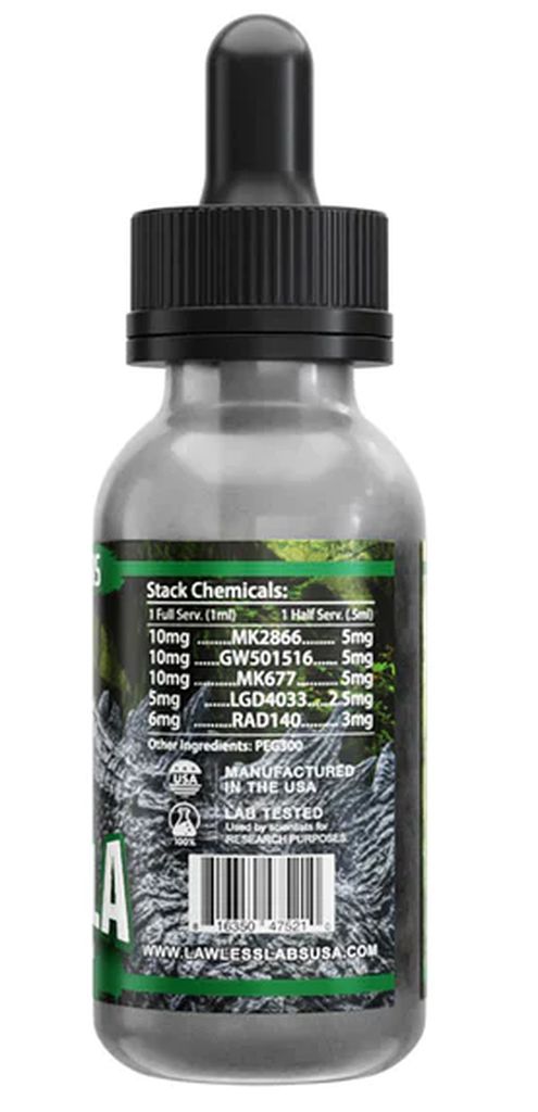 Lawless Labs Godzilla - 5 S.A.R.M. Stack - MK2866 + Cardarine + MK677 + Ligandrol LGD + RAD140 - Galeri