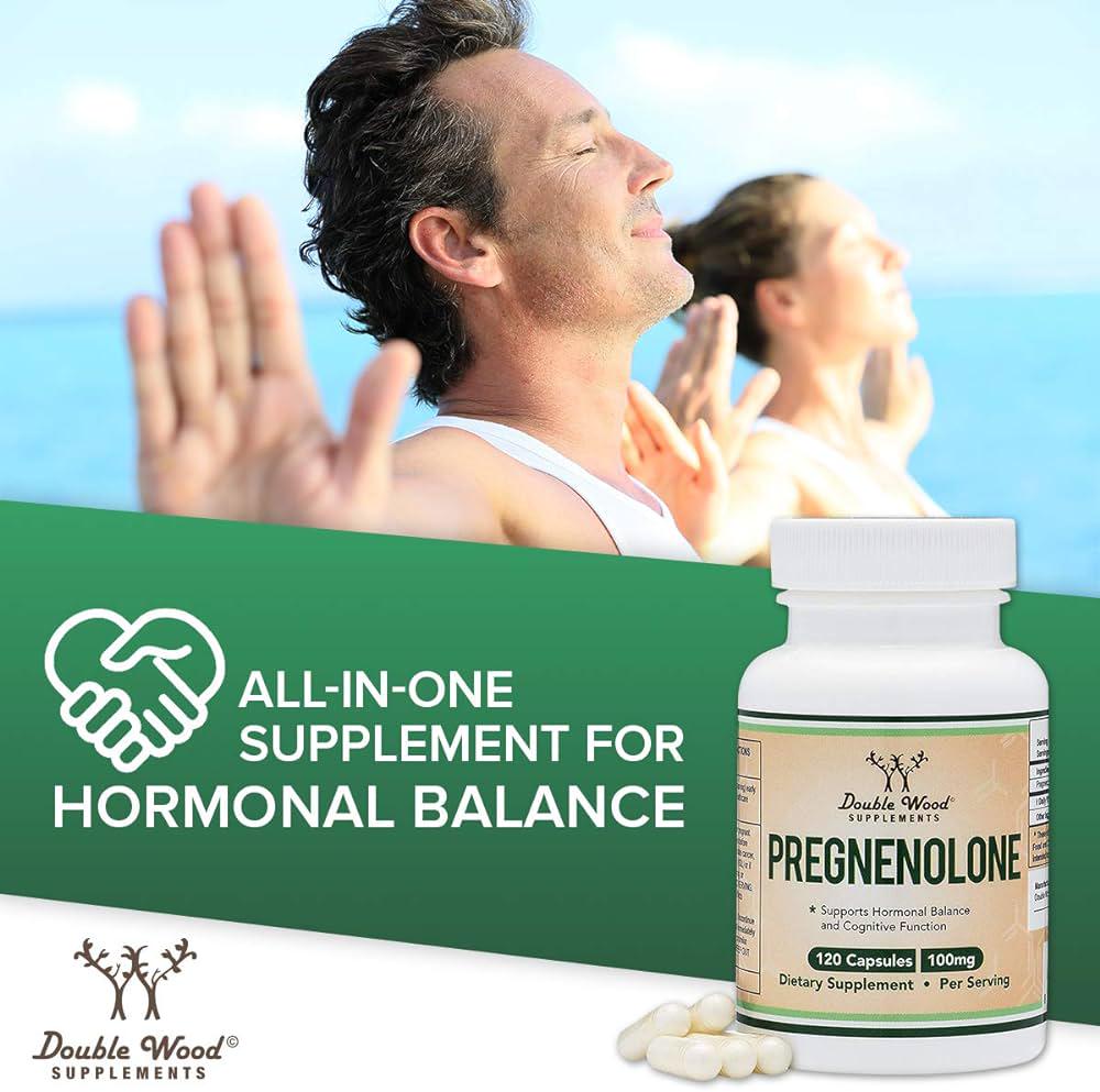 DOUBLE WOOD Pregnenolone Progesterone to Boost Progesterone Levels 120 Caps - Galeri
