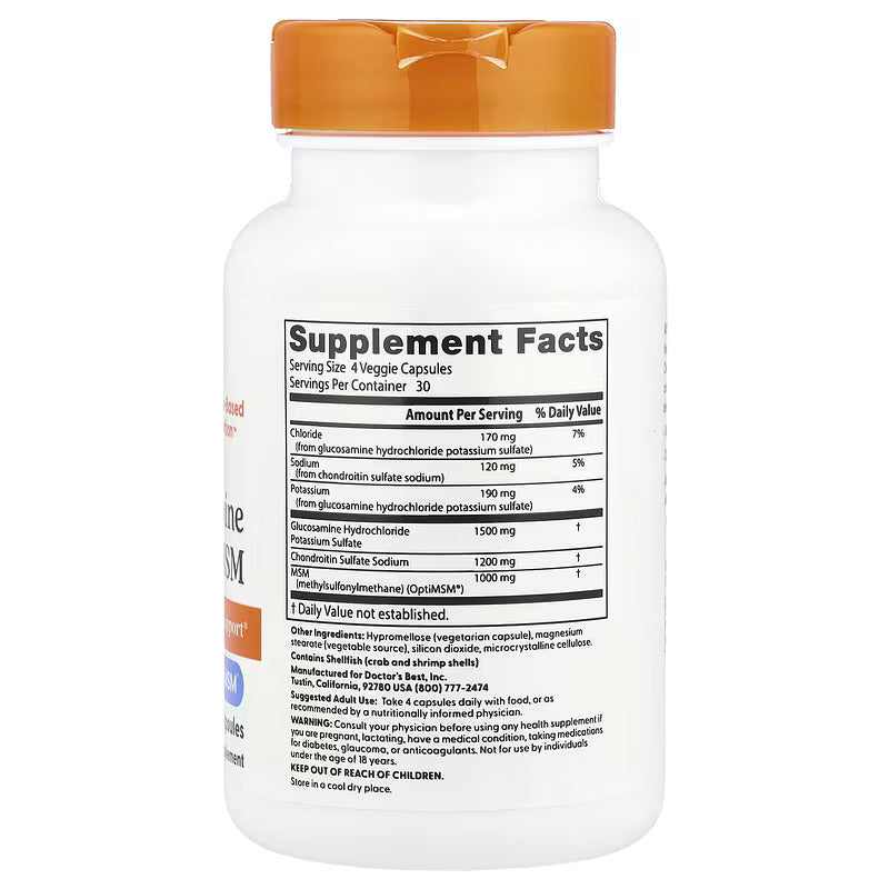 Doctor's Best, Glucosamine(Glukozamin) Chondroitin MSM, 120 Veggie Caps - Galeri