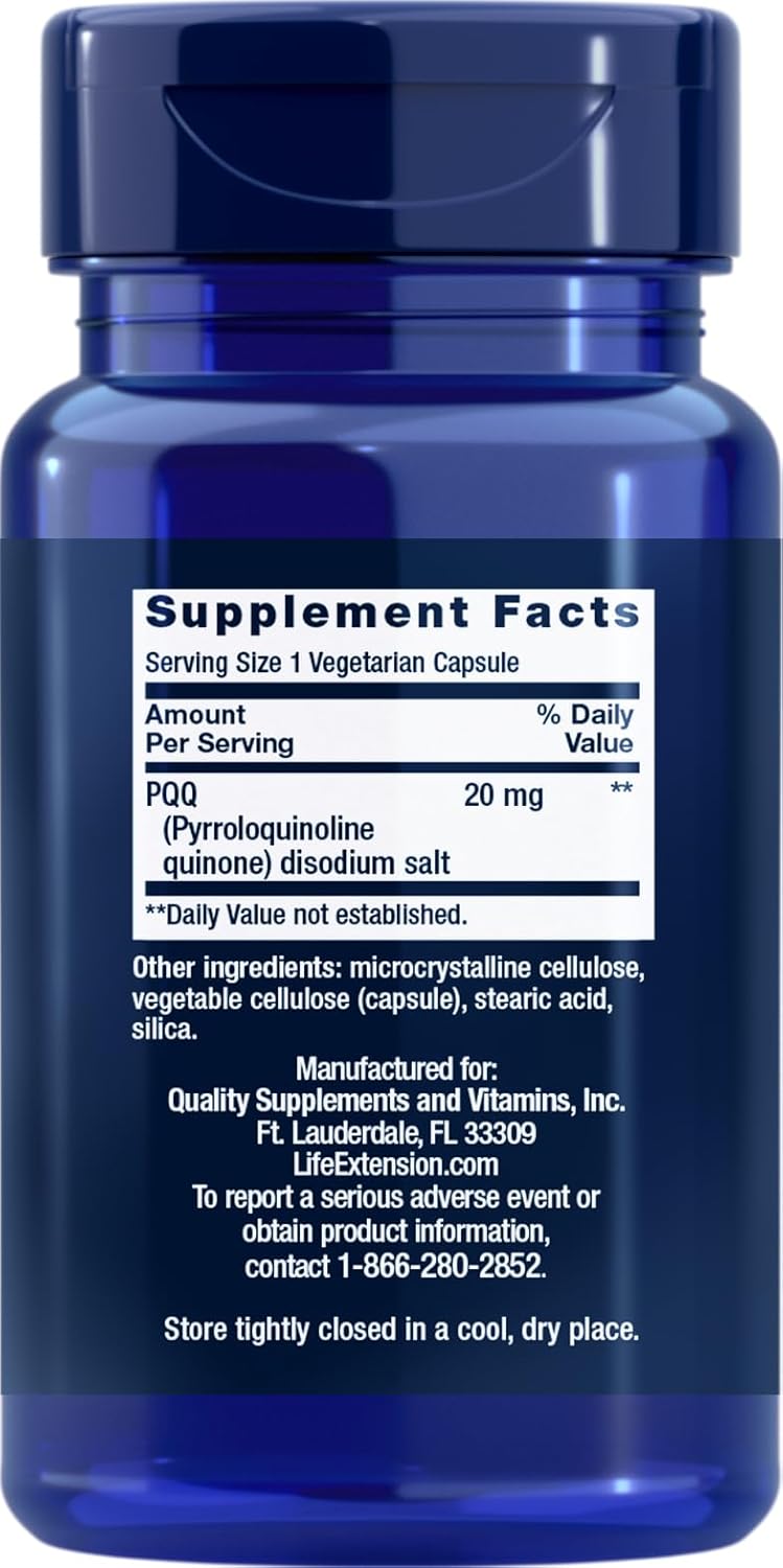 Life Extension PQQ Pyrroloquinoline Quinone 20 mg, 60 Vegetarian Capsules - Galeri