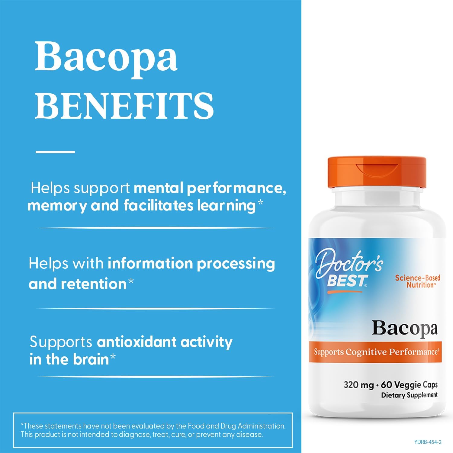 Doctors Best Bacopa with Synapsa Supports Cognitive memory 60 Veggie Caps - Galeri