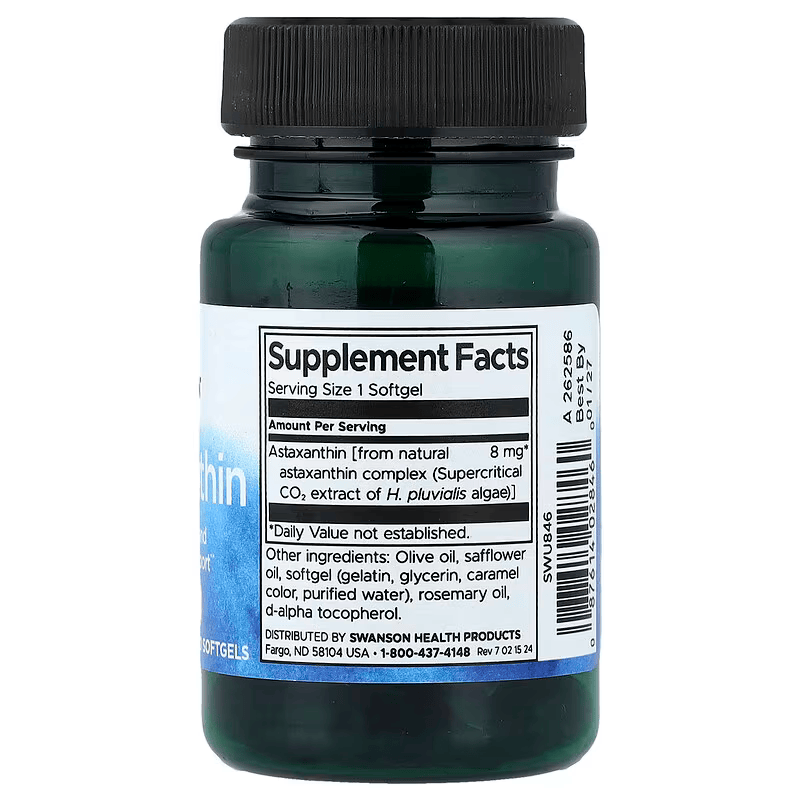 Swanson Astaxanthin Immune Health and Antioxidant Support 8 mg 30 Softgels - Galeri