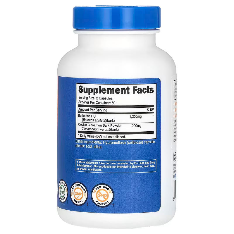 Nutricost Berberine HCl With Ceylon Cinnamon 120 Capsules - Galeri