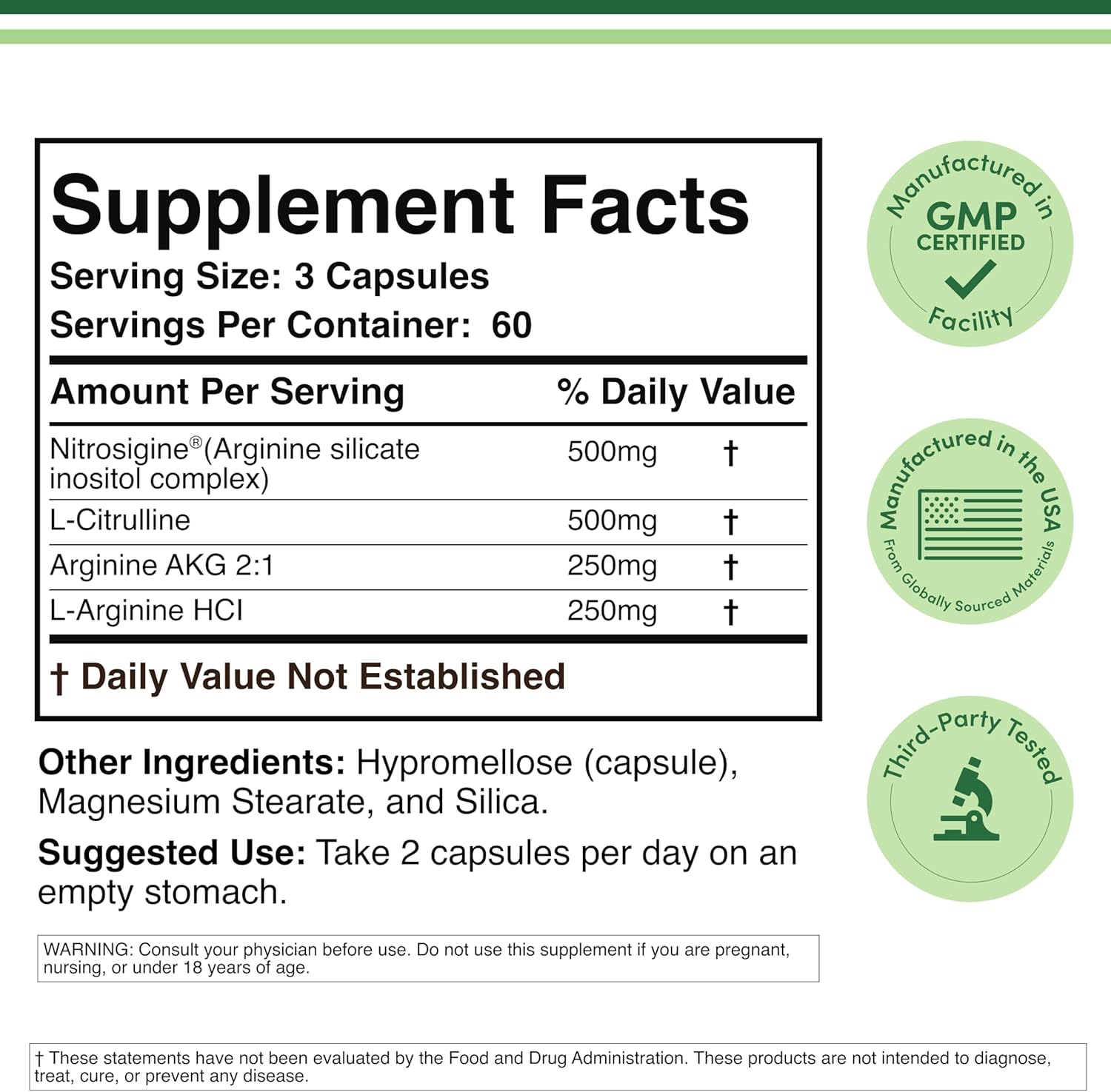 Double Wood Nitric Oxide Booster with Nitrosigine L Arginine and L Citrulline 180 Caps - Galeri