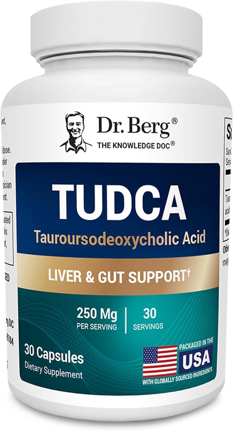 Dr. Berg TUDCA Tauroursodeoxycholic Acid Liver Health Bile Flow Gallbladder Digestive Health 30 Caps
