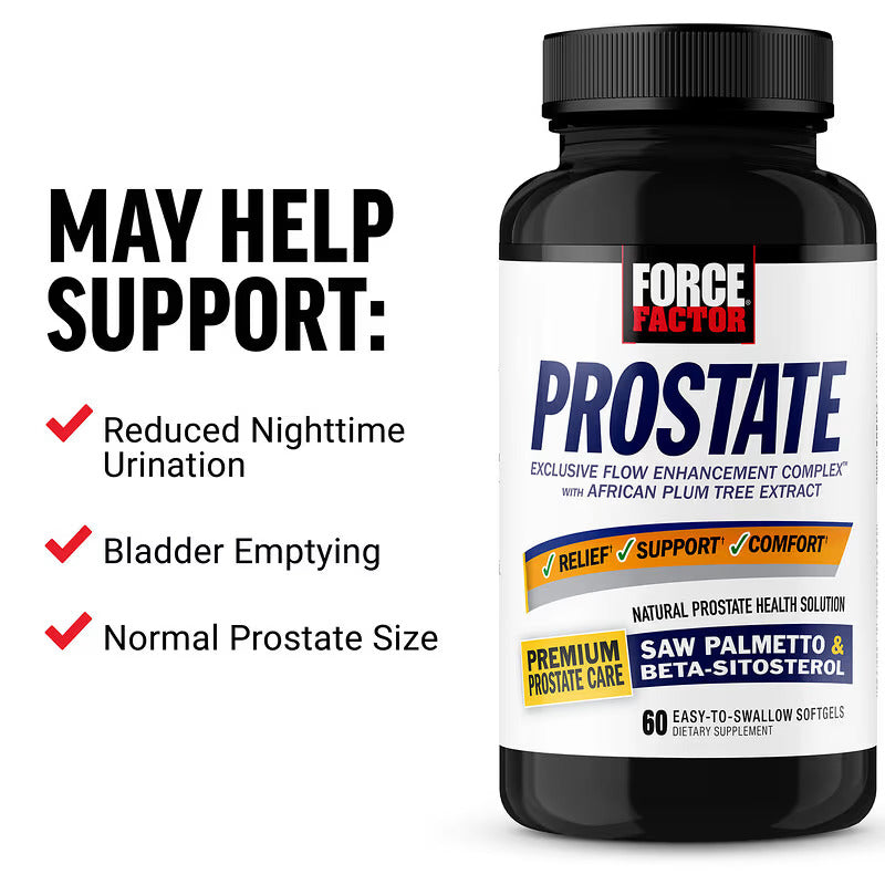 Force Factor Natural Prostate Men's Health Saw Palmetto Solution 60 Easy-To-Swallow Softgels - Galeri