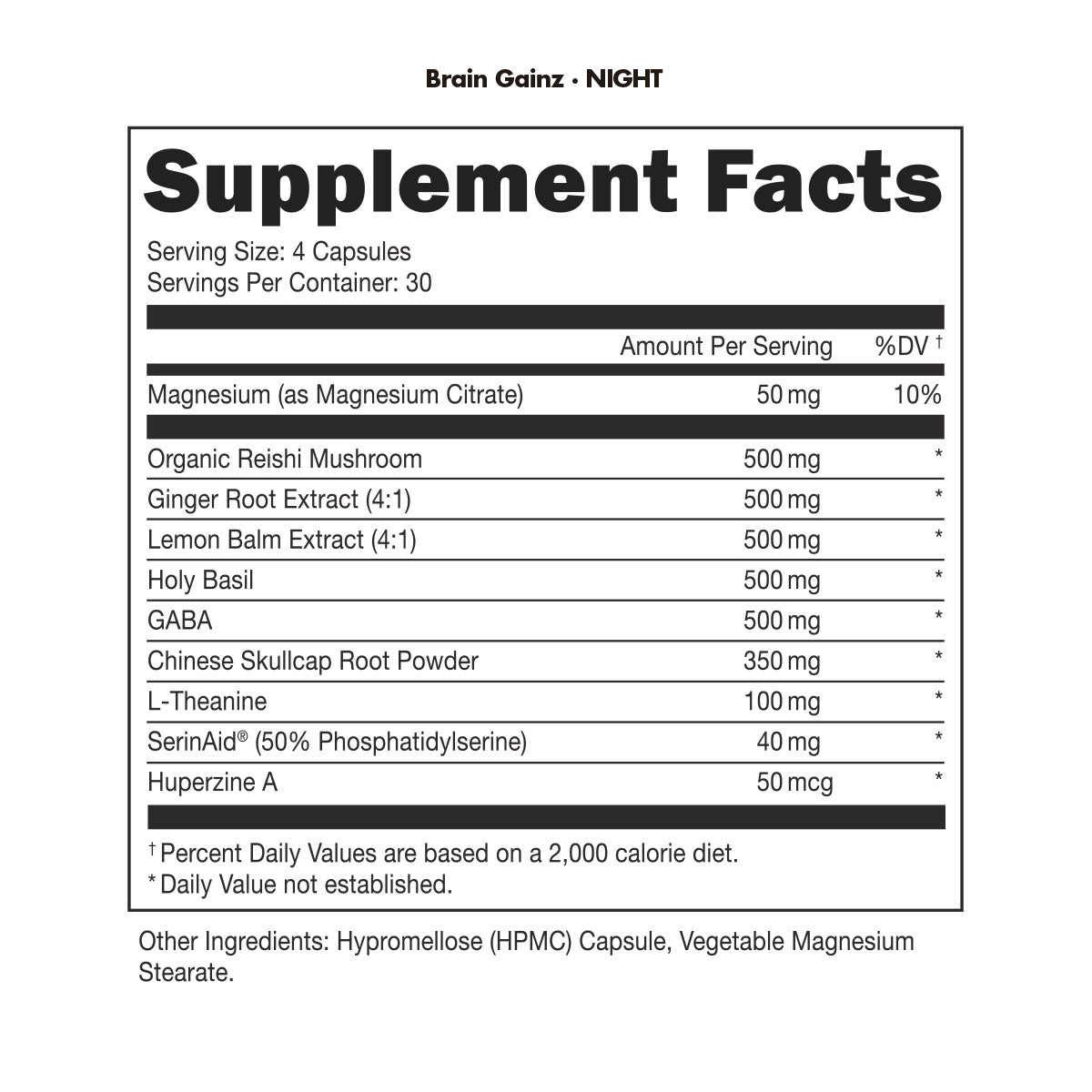 Bucked Up Brain Gainz Nootropic Lion's Mane Tyrosine Reishi Mushroom Gaba Theanine 240 Caps USA - Galeri
