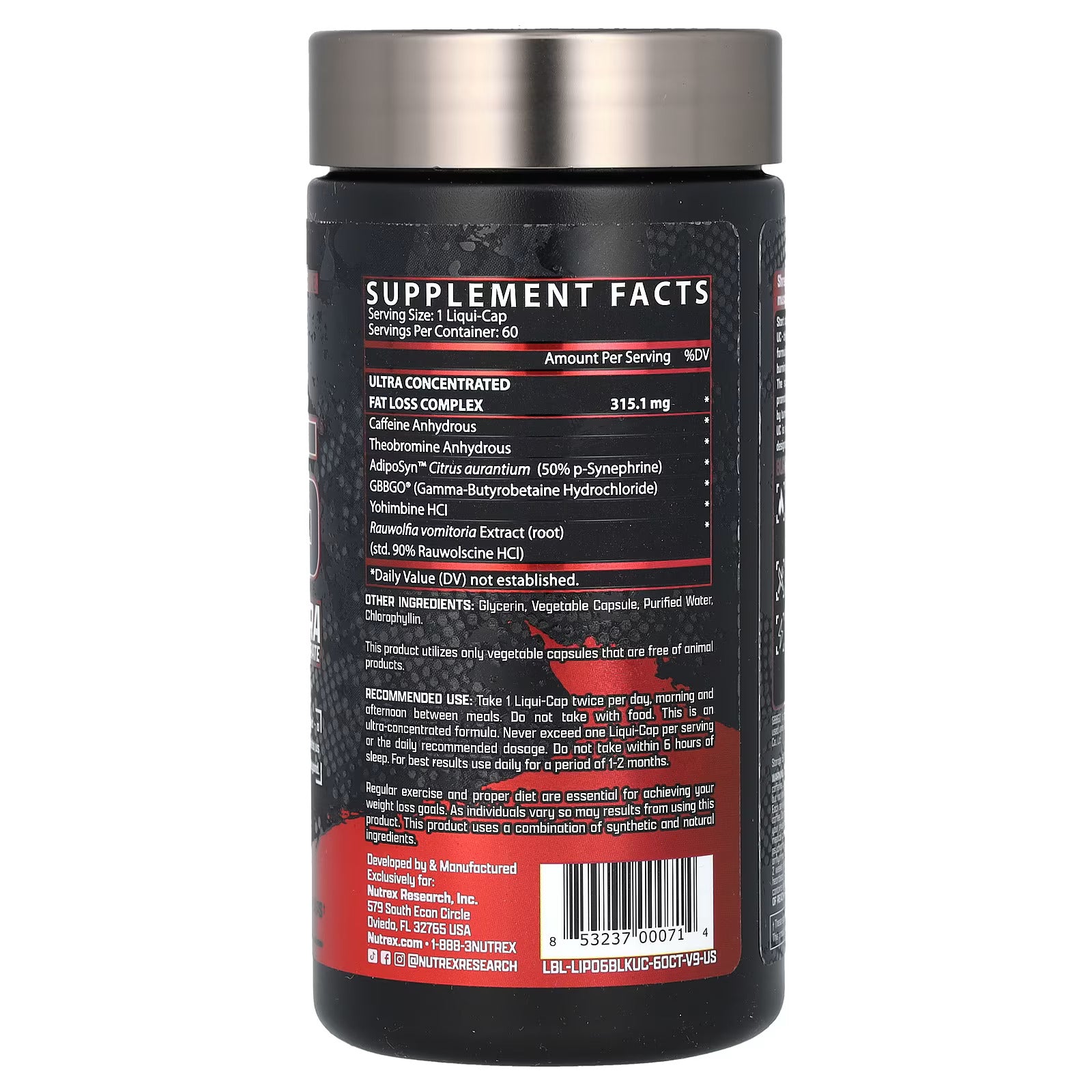 Nutrex Research, LIPO-6 Black, Ultra Concentrate, 60 Liqui-Caps - Galeri