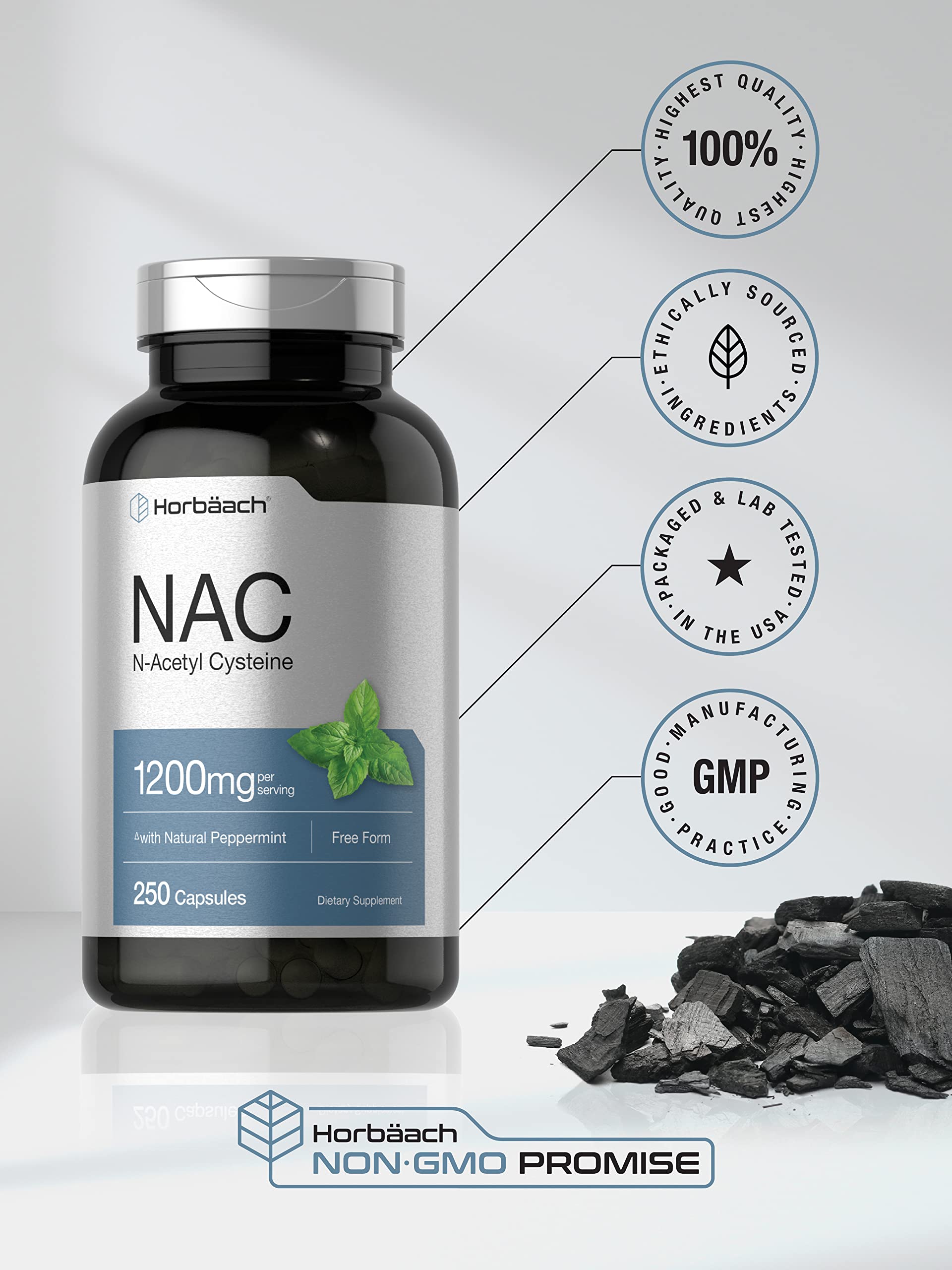 Horbäach NAC 1200mg | 250 Capsules - Galeri