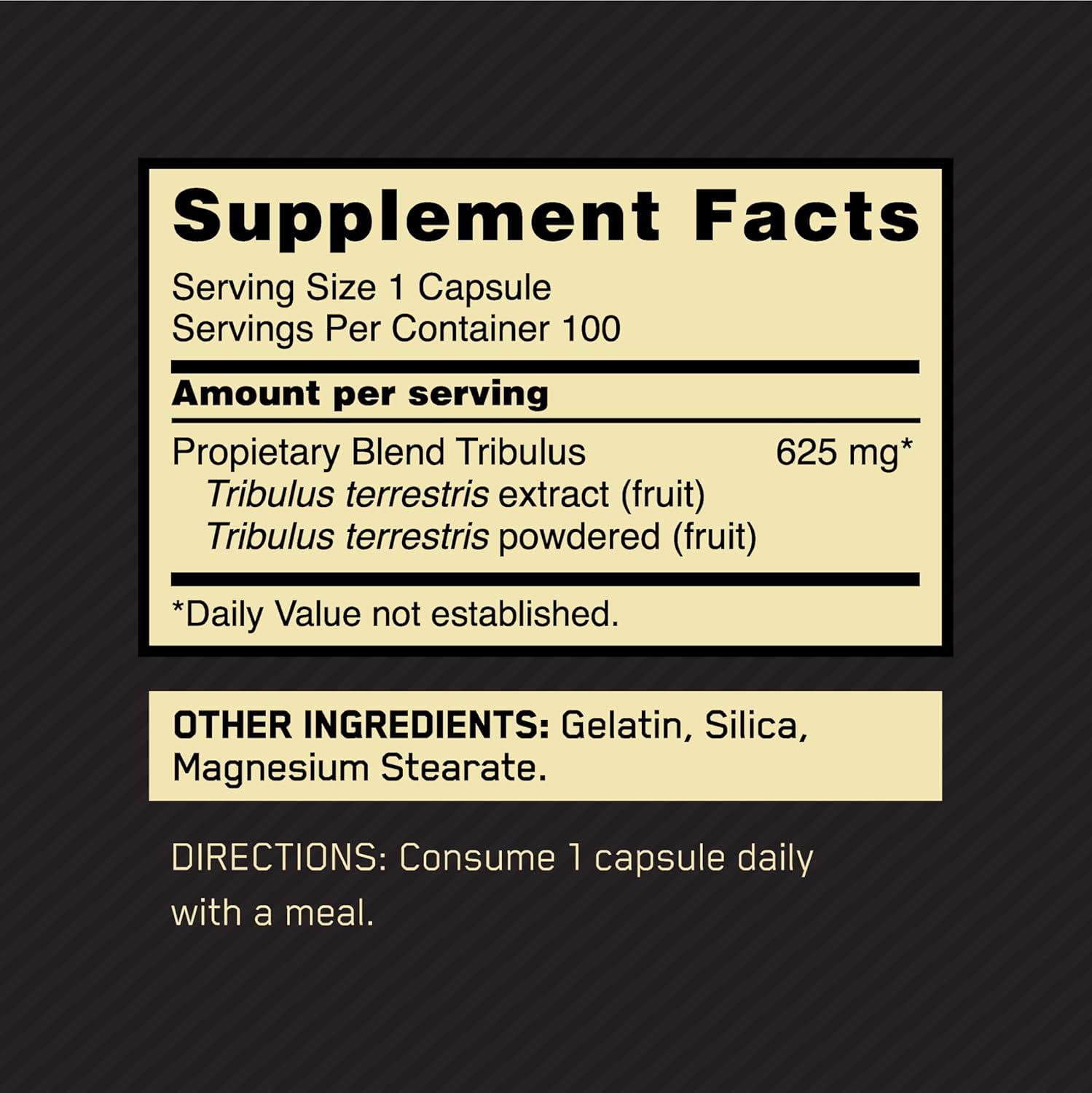 Optimum Nutrition Tribulus Terrestris 625mg 100 Caps - Galeri