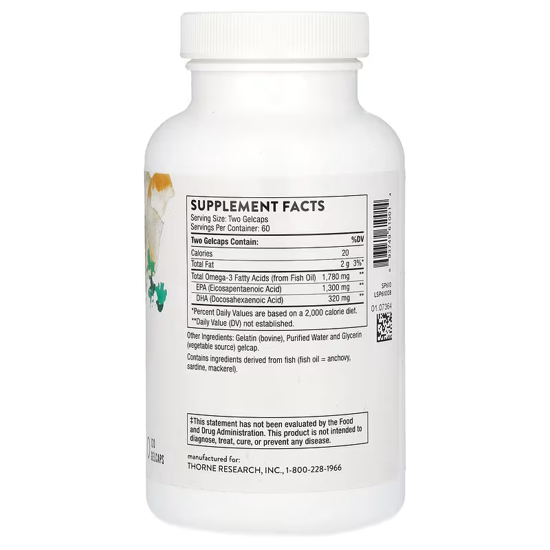 THORNE - Super EPA Pro - Omega-3 Fish Oil with EPA & DHA Brain & Cognitive 120 Softgels - Galeri