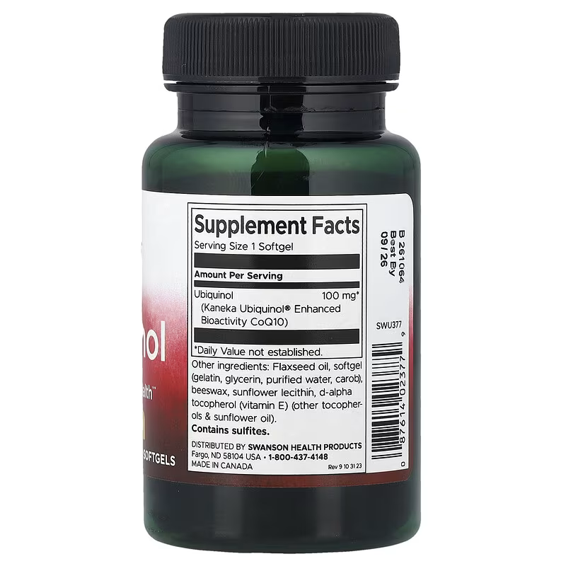 Swanson Kaneka Ubiquinol Coenzyme Q10 100 mg 60 Softgels - Galeri