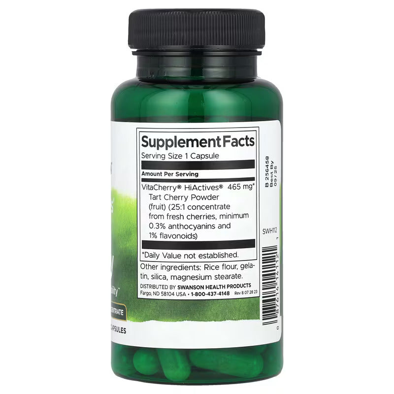 Swanson HiActives Tart Cherry 465 mg 60 Caps - Galeri