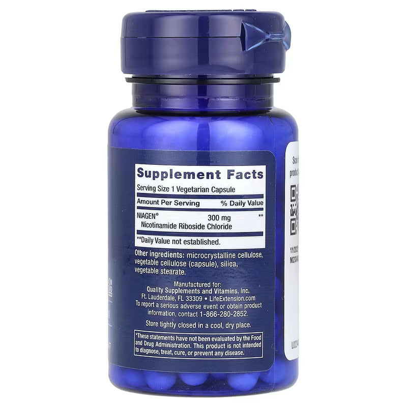 Life Extension NAD+ Niagen Cell Regenerator Brain & Cognitive 300 mg 30 Vegetarian Caps - Galeri