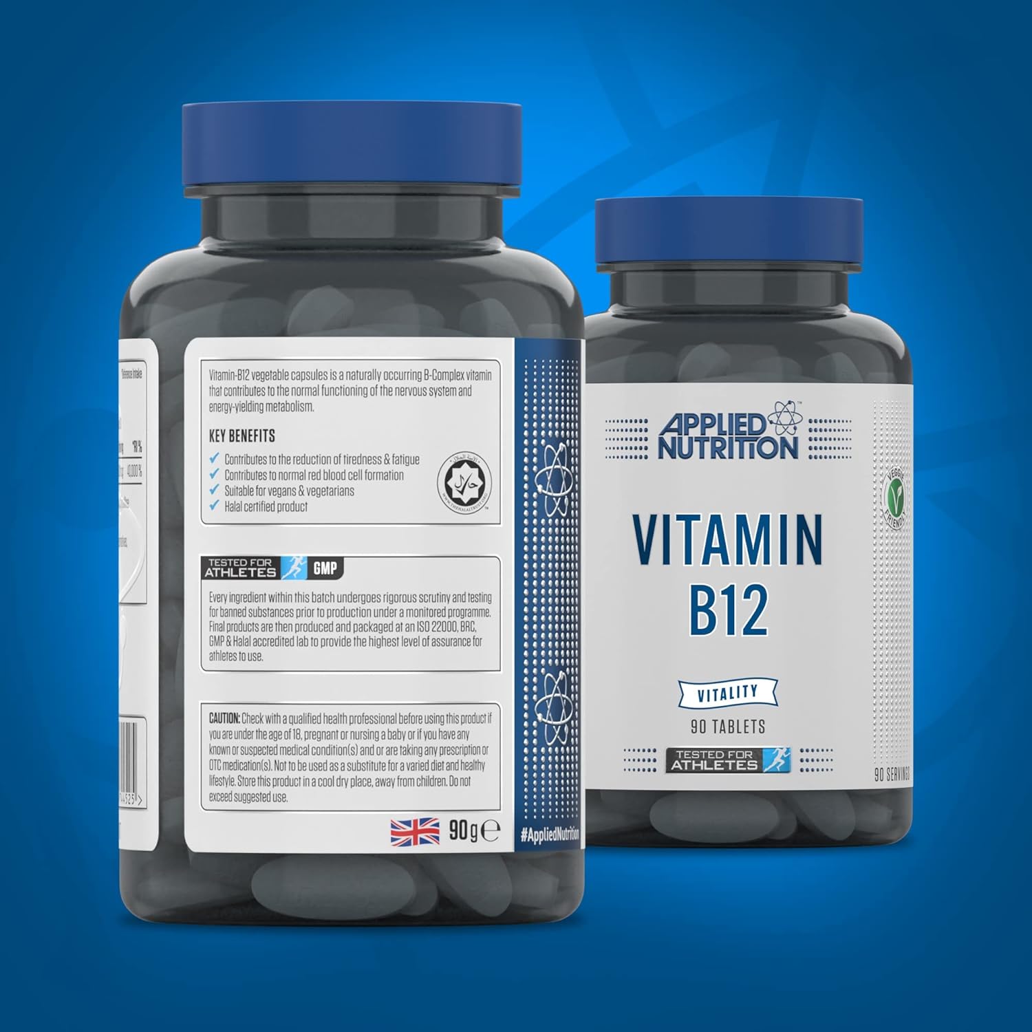 Applied Nutrition Vitamin B12 Immune System Support & Reduction of Tiredness and Fatigue 90 Tablets - Galeri