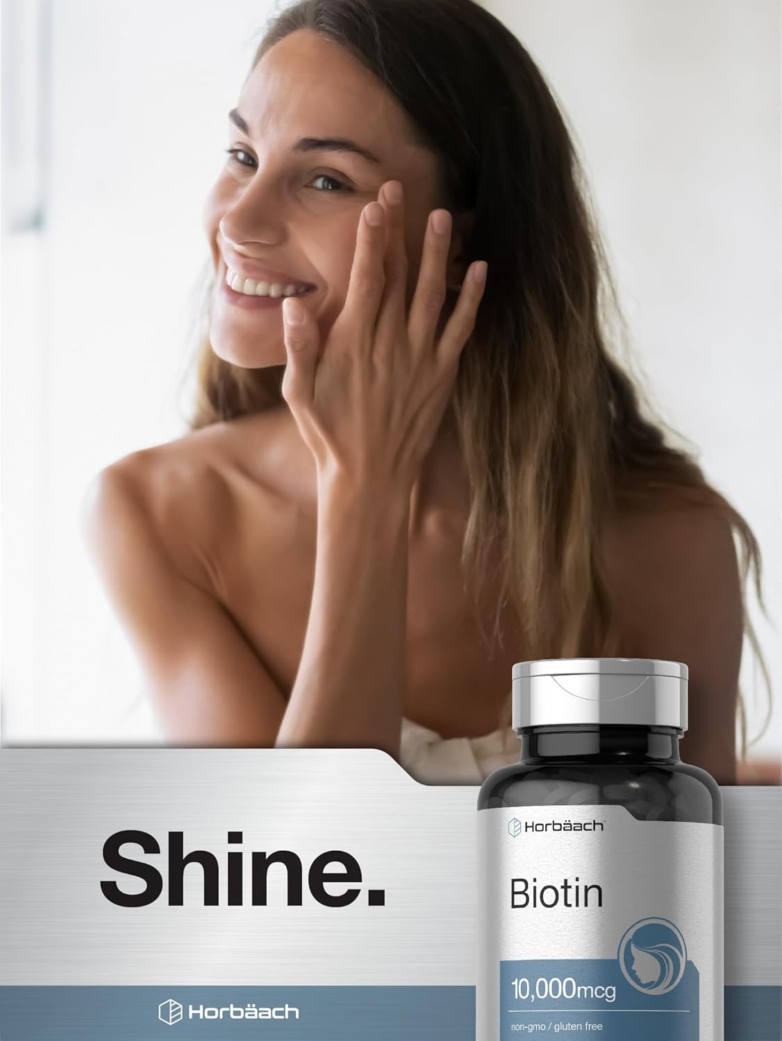 Horbäach Biotin Hair Skin Beauty 10000mcg Women & Men 180 Fast Dissolve Tablet - Galeri