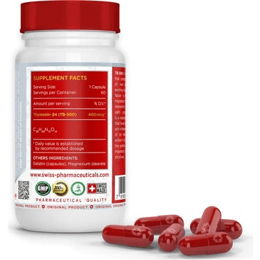 Swiss TB500 Thymosin Beta-4 400 Mcg 60 Caps - Galeri