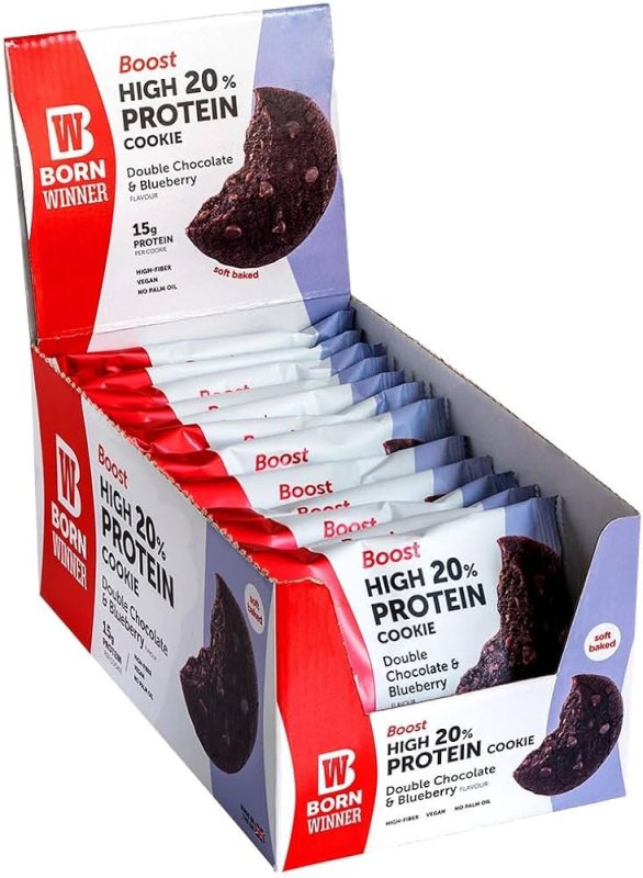 Born Winner Boost Protein Bar Cookies Double Chocolate and Blueberry 75g