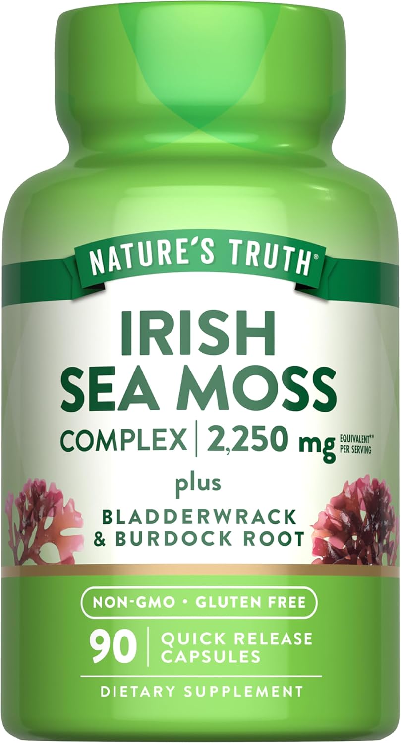 Nature's Truth Irish Sea Moss with Bladderwrack & Burdock Root Greens & Superfoods 90 Caps