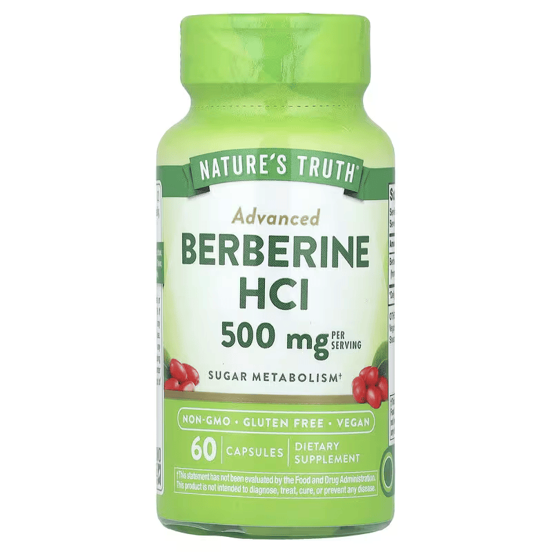 Nature's Truth Berberine HCI Barberry Extract Sugar Metabolism 60 Capsules
