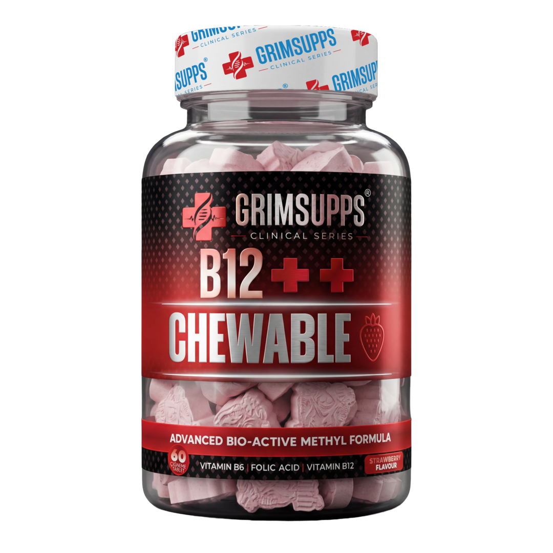 Grimsupps B6+B12 Folic Acid 60 Strawberry Chewable Tablet