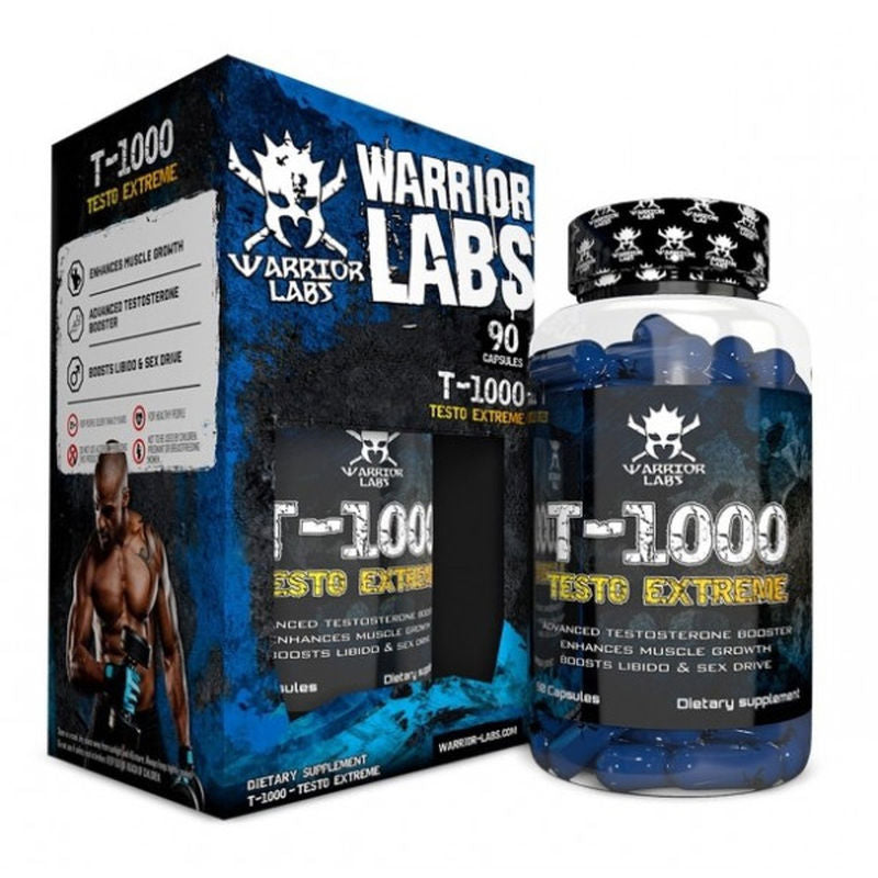 Warrior Labs T-1000 Testo Booster - Tribulus , Beta Ecdysterone , Apinenin 90 Caps