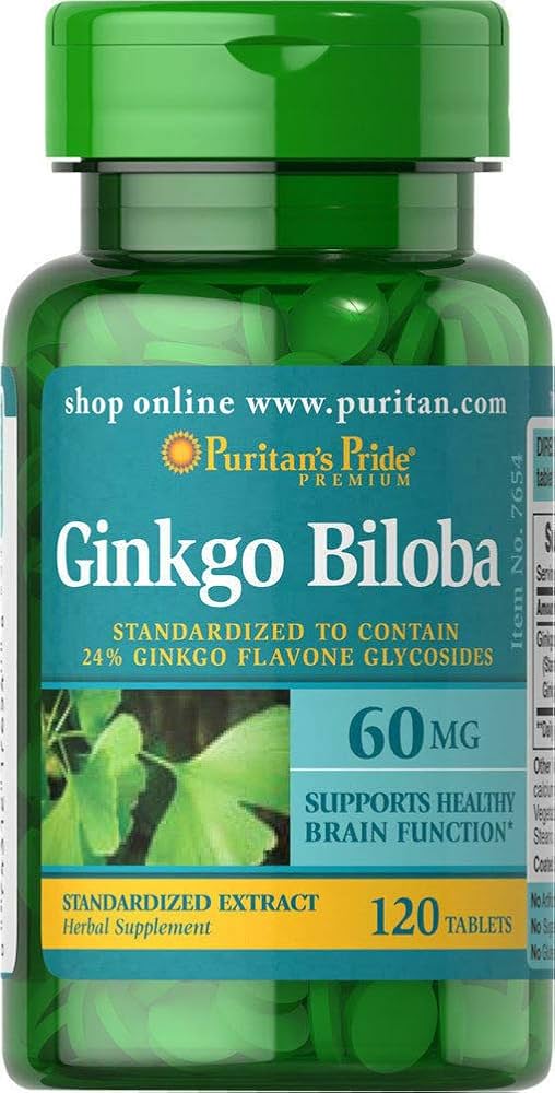 Puritans Pride Ginkgo Biloba Standardized Extract 60 mg 120 Tablet