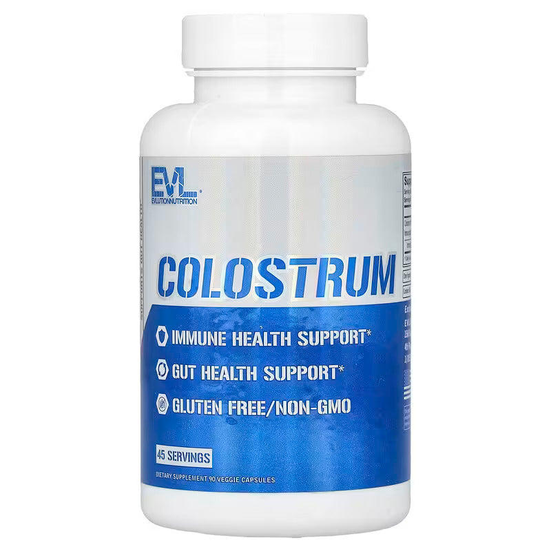 EVLution Nutrition Colostrum Immunoglobulins IgG Gut Immune Health Support 90 Veggie Caps