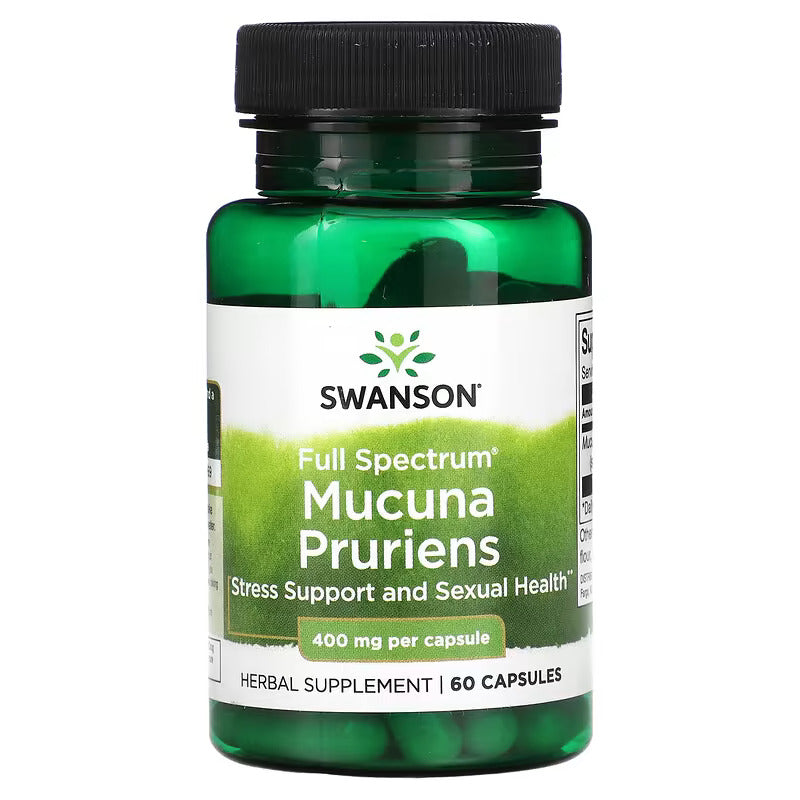 Swanson Full Spectrum Dopa Mucuna Pruriens Stress Support Nervous System 400 mg 60 Caps