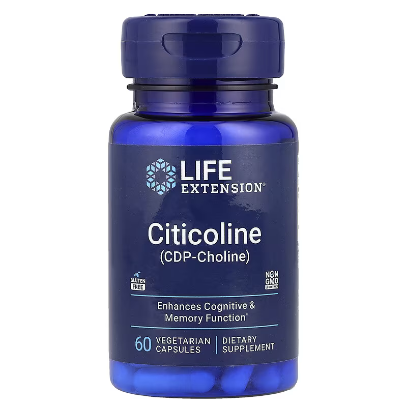 Life Extension Citicoline CDP Cognizin Choline Brain & Cognitive Memory 60 Vegetarian Caps