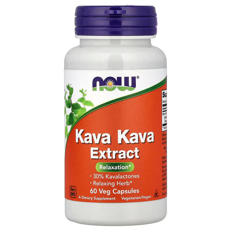 NOW Foods Kava Kava Sleep Stress Relaxation Extract 60 Veg Caps