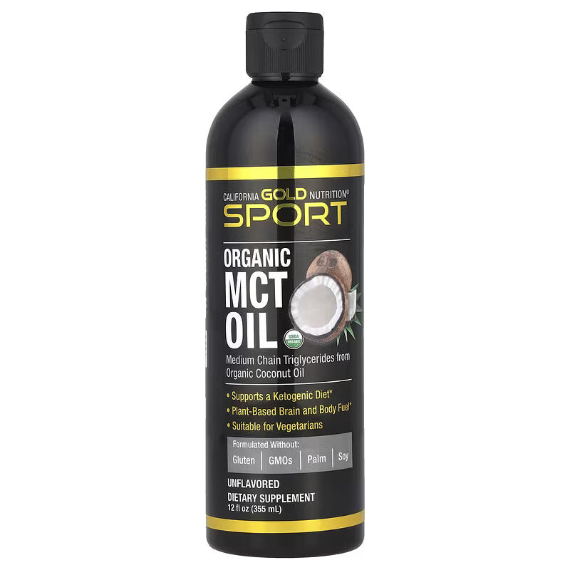 California Gold Nutrition Sport Organic MCT Oil Caprylic Acid Weight Ketogenic Diet 355 ml