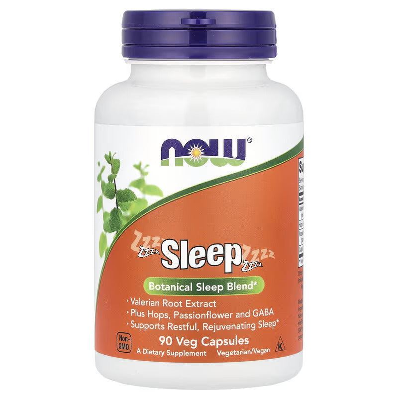 NOW Foods Sleep Gaba Valerian Root - Kedi Otu 90 Veg Caps