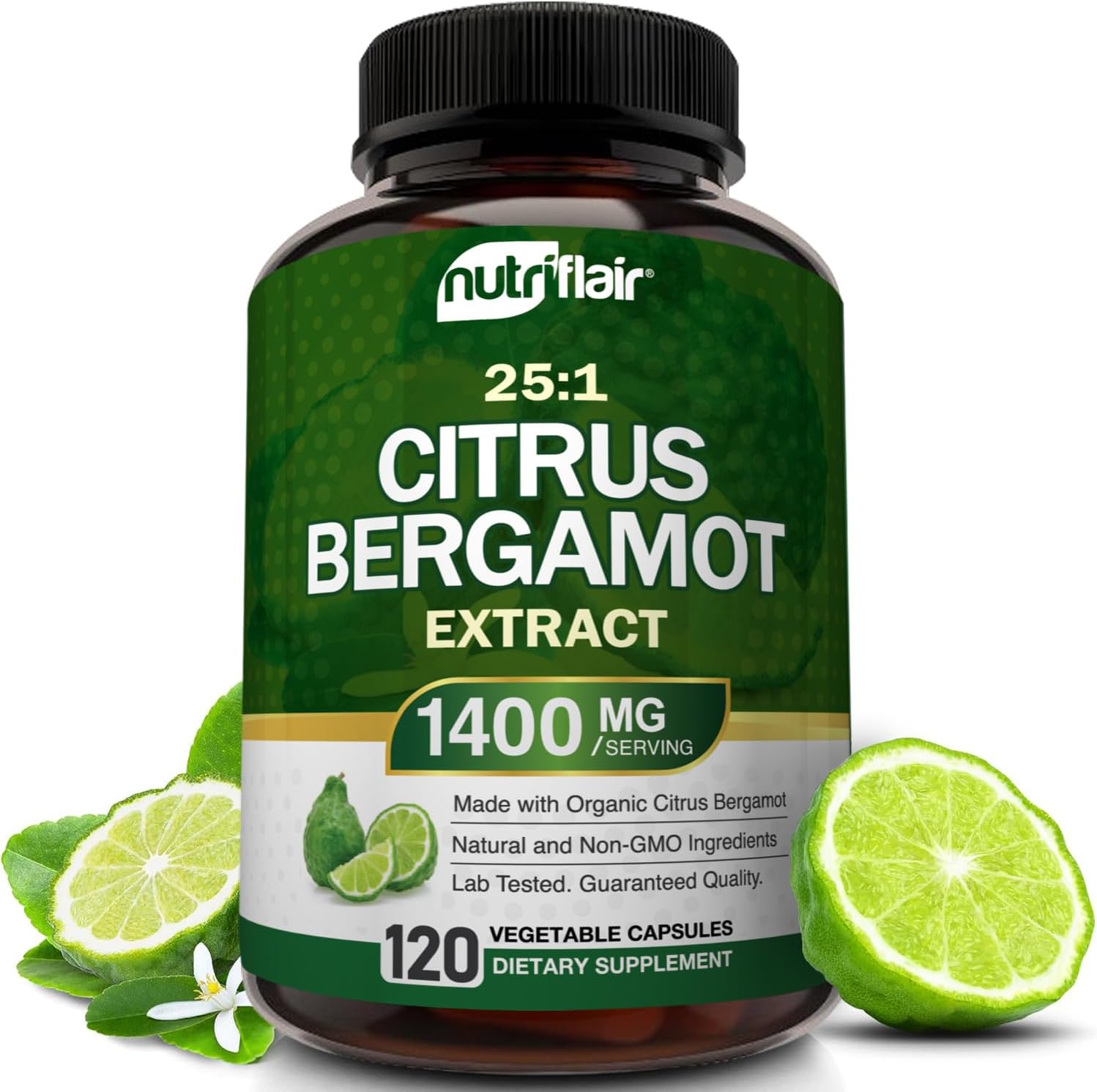 NutriFlair Organic Citrus Bergamot 1400mg 120 Caps