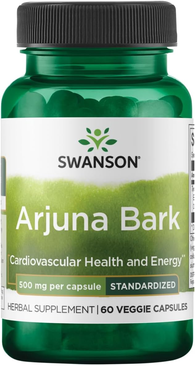 Swanson Arjuna Bark Standardized heart health 500 mg 60 Veggie Caps