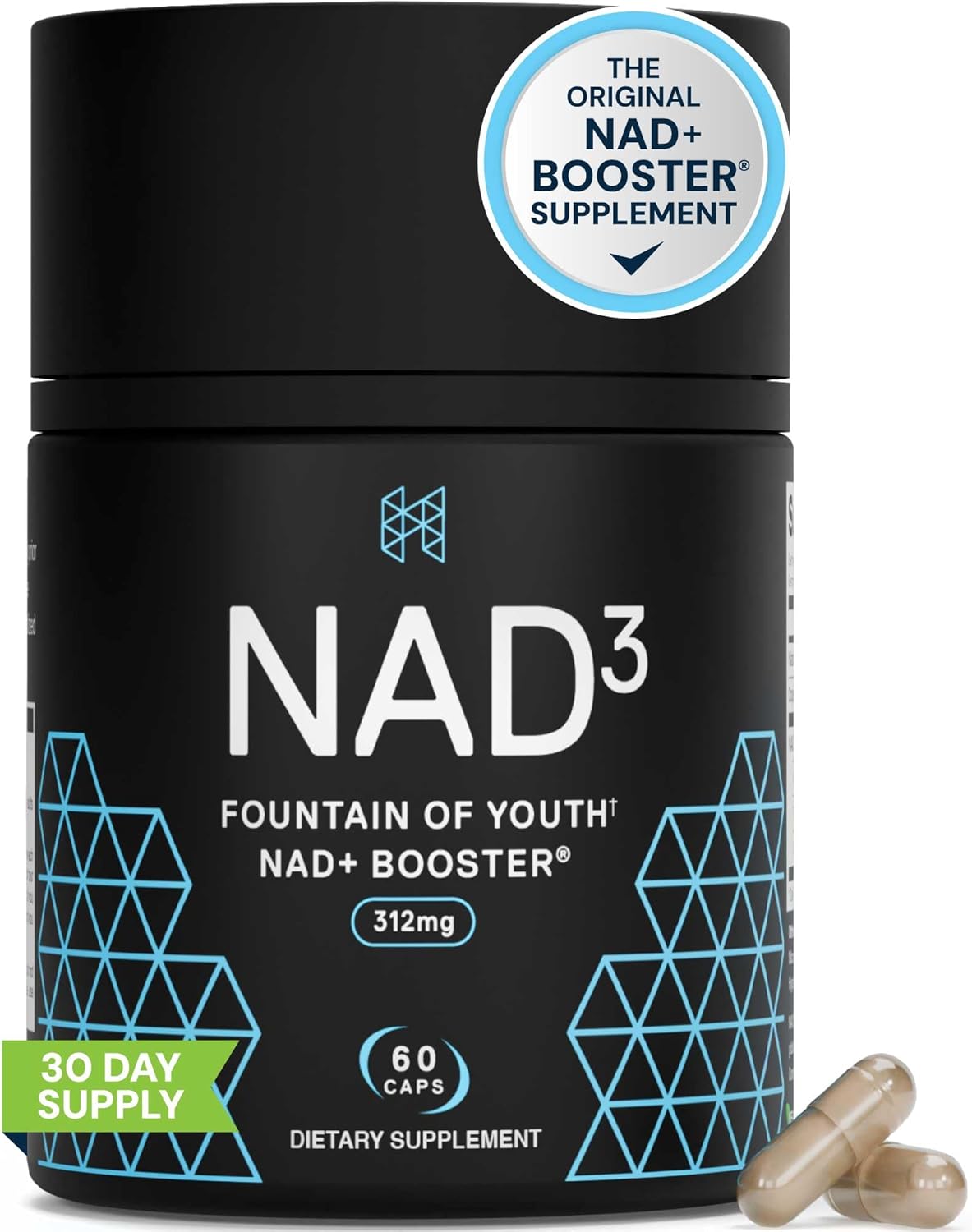 HPN NAD3 Clinical NAD+ Booster Cellular Health & Natural Energy 60 Caps