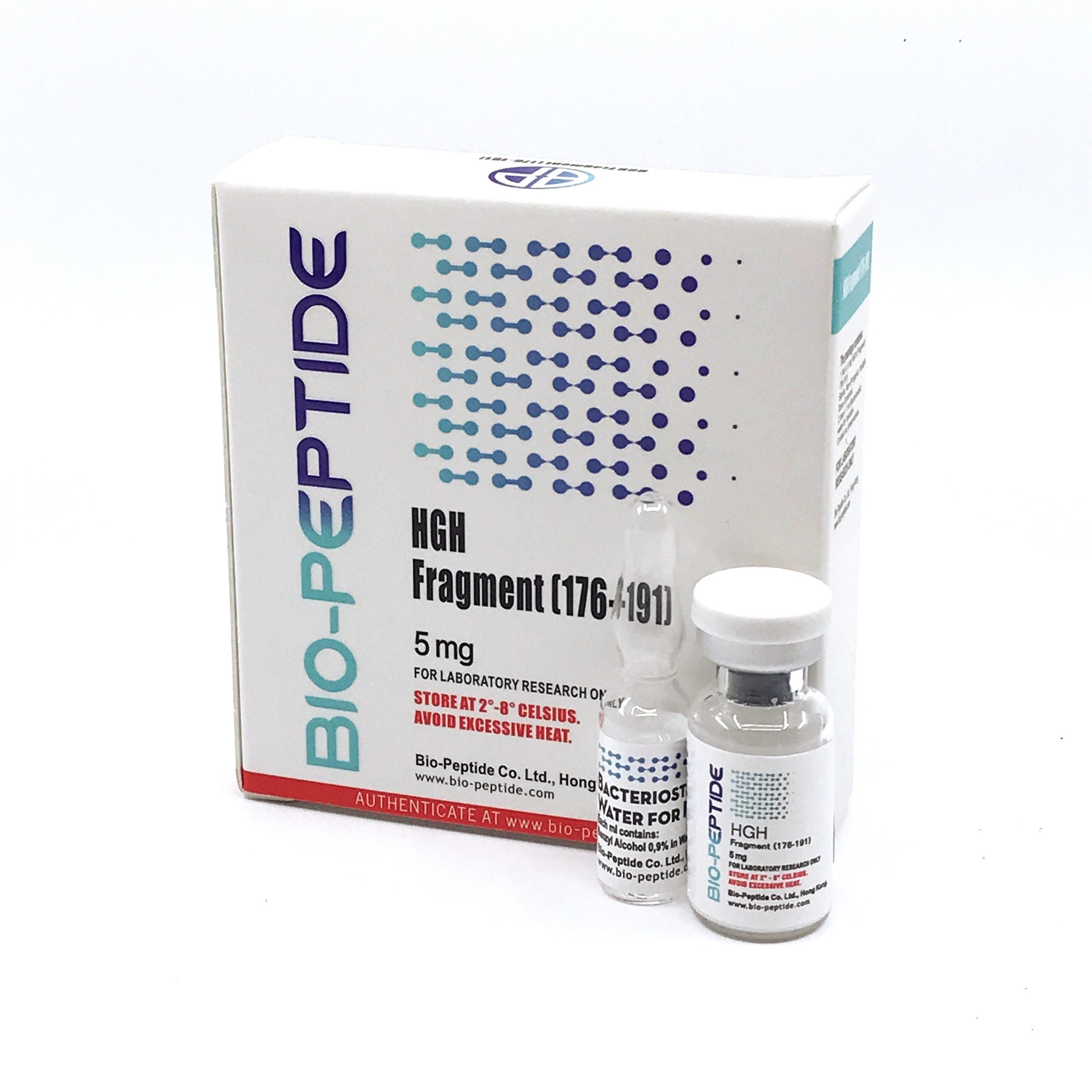 Bio-peptide HGH Fragment 176-191 5 mg + Bacteriostatic water
